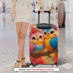 1-Piece Colorful Bird Floral Nature Artistic Cute  Suitcase Luggage Cover, Stretch Protective Sleeve