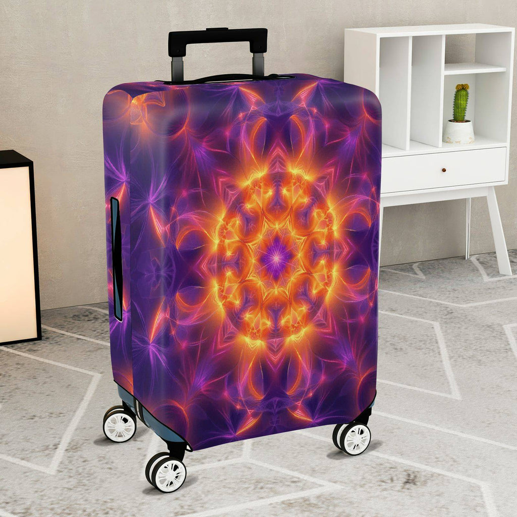 1-Piece Abstract Colorful Mandala Artistic Vibrant Lively  Suitcase Luggage Cover, Stretch Protective Sleeve