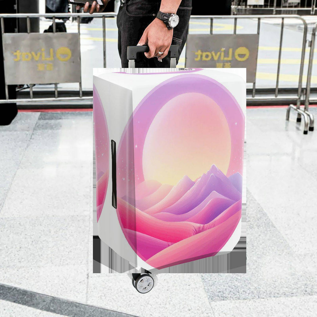 1-Piece Sunrise Mountain Landscape Pastel Scenic Artistic Colorful  Suitcase Luggage Cover, Stretch Protective Sleeve