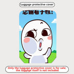 1-Piece Fun Expression Sky Landscape Humor Cute  Suitcase Luggage Cover, Stretch Protective Sleeve