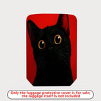 1-Piece Black Cat Red Colorful Artistic Unique Cute  Suitcase Luggage Cover, Stretch Protective Sleeve