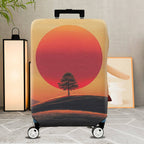1-Piece Sunset Tree Landscape Minimalist Art Nature Fashion  Suitcase Luggage Cover, Stretch Protective Sleeve