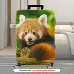 1-Piece Cute Red Panda Forest Animal Nature Green Tree  Suitcase Luggage Cover, Stretch Protective Sleeve
