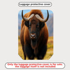 1-Piece Animal Nature Brown Horned Wildlife Unique  Suitcase Luggage Cover, Stretch Protective Sleeve