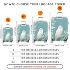 1-Piece Nature Floral Bird Animal Owl  Suitcase Luggage Cover, Stretch Protective Sleeve