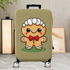 1-Piece Cute  Gingerbread Christmas Holiday Fun Festive  Suitcase Luggage Cover, Stretch Protective Sleeve