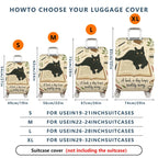 1-Piece Black Cat Book Plant Coffee Pen Artistic Vintage  Suitcase Luggage Cover, Stretch Protective Sleeve