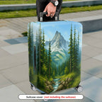 1-Piece Forest Mountain Stream Natural Scenery Landscape Art  Suitcase Luggage Cover, Stretch Protective Sleeve