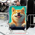 1-Piece Cute Pet Dog Animal Art Blue Luggage  Suitcase Luggage Cover, Stretch Protective Sleeve