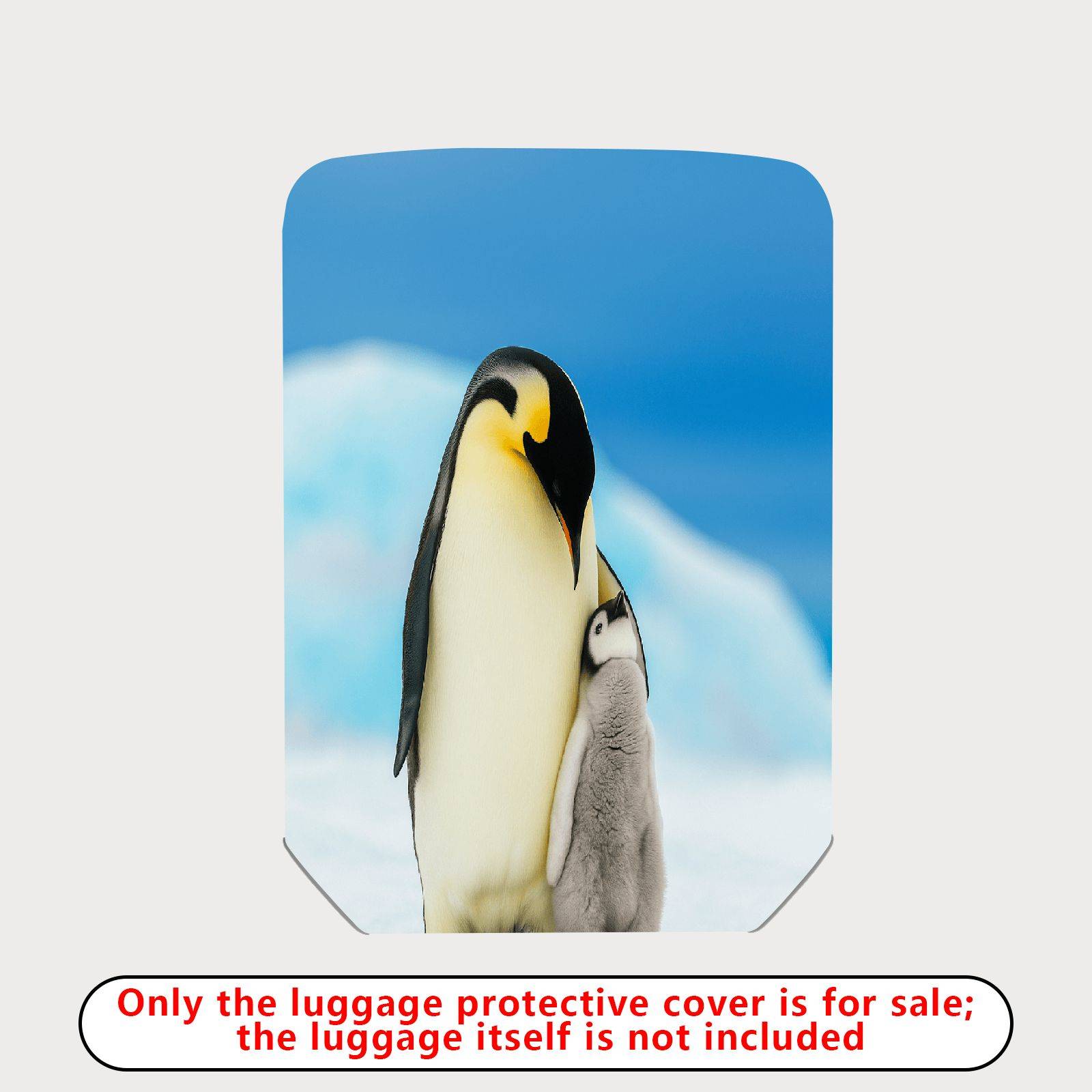 1-Piece Penguin Family Arctic Nature Wildlife Cute Travel  Suitcase Luggage Cover, Stretch Protective Sleeve