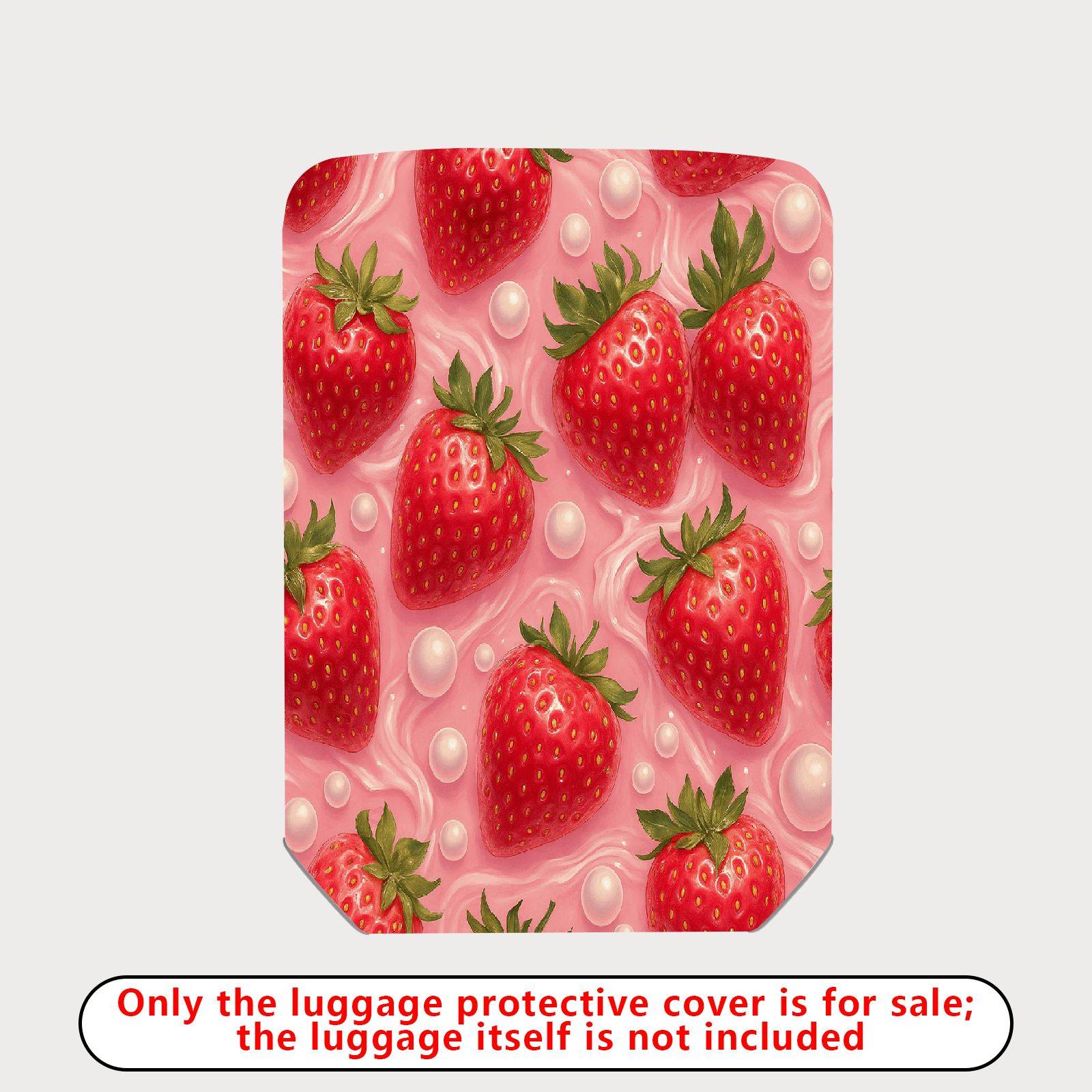 1-Piece Cute Strawberry Bubbles Pink Sweet Fun Colorful  Suitcase Luggage Cover, Stretch Protective Sleeve