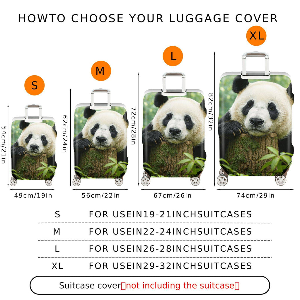 1-Piece Panda Forest Nature Wildlife Cute Animal  Suitcase Luggage Cover, Stretch Protective Sleeve