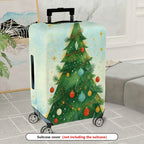 1-Piece Christmas Tree Decorative Festive Holiday Colorful  Suitcase Luggage Cover, Stretch Protective Sleeve