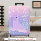 1-Piece Cute Seal Starry Floral Pastel Gradient Magical  Suitcase Luggage Cover, Stretch Protective Sleeve