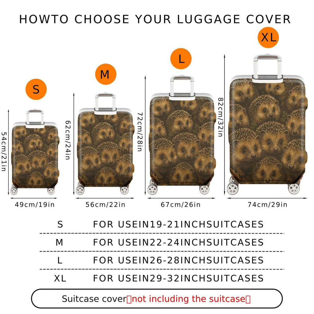 1-Piece Hedgehog Nature Animals Forest Wildlife Cute  Suitcase Luggage Cover, Stretch Protective Sleeve