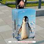 1-Piece Cute Adorable Penguin Snow Winter Travel  Suitcase Luggage Cover, Stretch Protective Sleeve