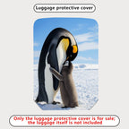1-Piece Penguin Arctic Snow Cute Family Love Warm  Suitcase Luggage Cover, Stretch Protective Sleeve