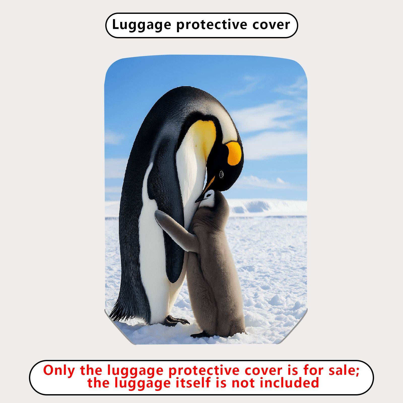 1-Piece Penguin Arctic Snow Cute Family Love Warm  Suitcase Luggage Cover, Stretch Protective Sleeve