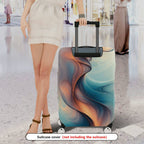 1-Piece Abstract Swirl Gradient Artistic Colorful Sleek  Suitcase Luggage Cover, Stretch Protective Sleeve