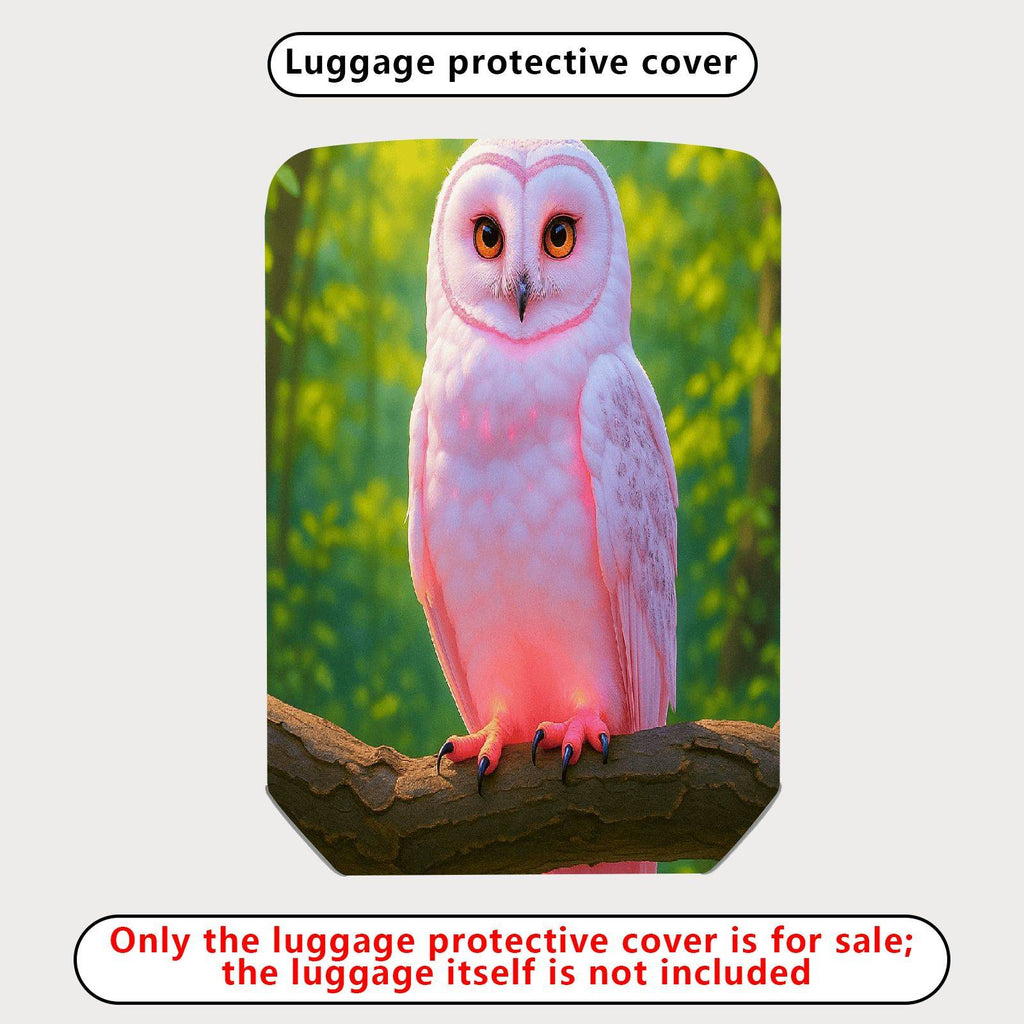 1-Piece Cute Owl Pink Forest Nature Animal  Suitcase Luggage Cover, Stretch Protective Sleeve