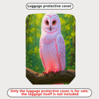 1-Piece Cute Owl Pink Forest Nature Animal  Suitcase Luggage Cover, Stretch Protective Sleeve