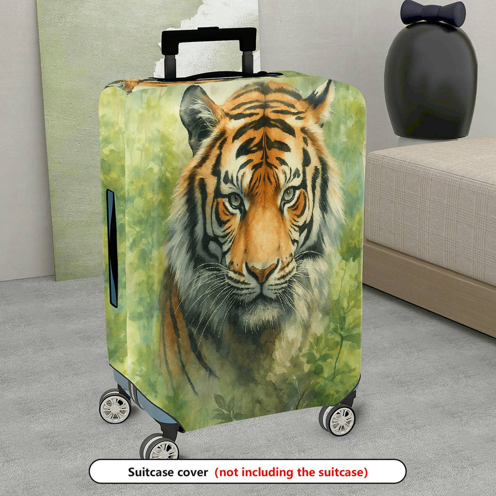 1-Piece Animal Jungle Wildlife Nature Art Tiger  Suitcase Luggage Cover, Stretch Protective Sleeve