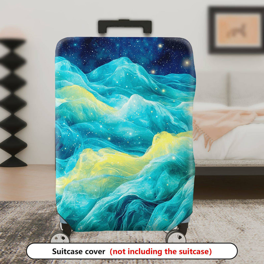 1-Piece Cosmic Ocean Wave Galaxy Starry Night  Suitcase Luggage Cover, Stretch Protective Sleeve