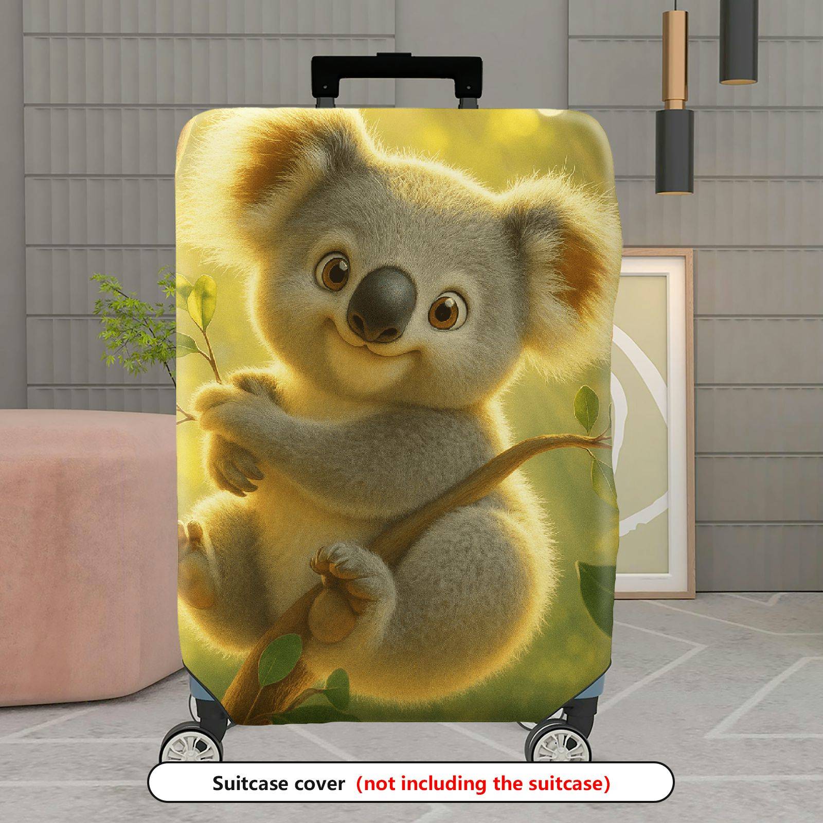 1-Piece Cute Koala Tree Forest Nature  Suitcase Luggage Cover, Stretch Protective Sleeve