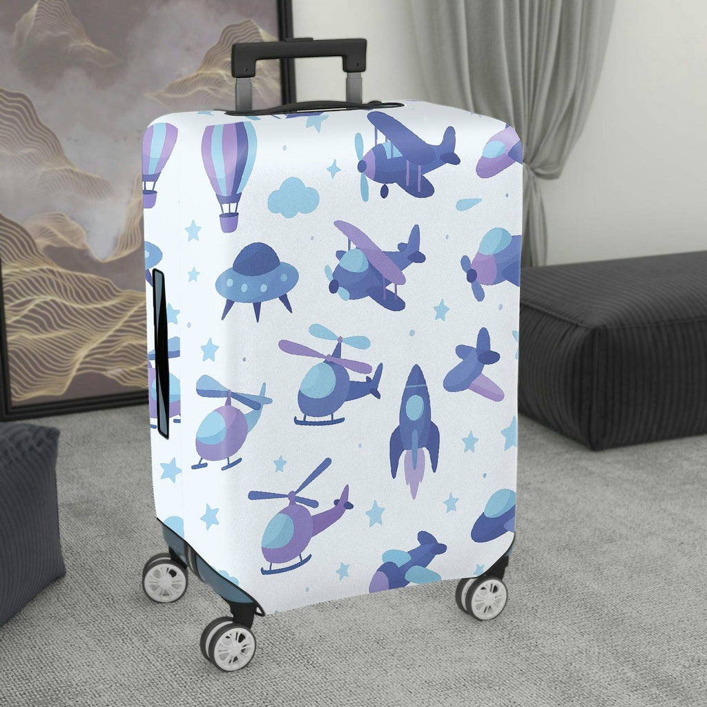 1-Piece Aircraft Hot Air Balloon Helicopter Spaceship Rocket  Suitcase Luggage Cover, Stretch Protective Sleeve