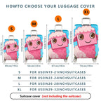 1-Piece Cute  Pink Sheep Fun Whimsical Playful  Suitcase Luggage Cover, Stretch Protective Sleeve