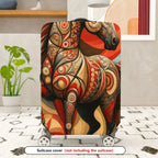 1-Piece Artistic Horse Mountain Abstract Red Modern  Suitcase Luggage Cover, Stretch Protective Sleeve