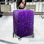 1-Piece Purple Geometric Checkered Abstract Modern Stylish  Suitcase Luggage Cover, Stretch Protective Sleeve