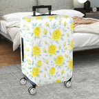1-Piece Yellow Rose Floral Pattern Elegant Stylish Bright Cheerful  Suitcase Luggage Cover, Stretch Protective Sleeve