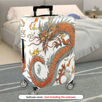 1-Piece Dragon Mythical Oriental  Fiery Artistic  Suitcase Luggage Cover, Stretch Protective Sleeve
