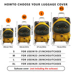 1-Piece Cute Cat Yellow Knitted Hoodie Animal Design  Suitcase Luggage Cover, Stretch Protective Sleeve