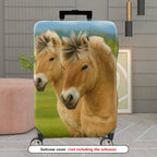 1-Piece Horse Nature Landscape Animal Wildlife Green  Suitcase Luggage Cover, Stretch Protective Sleeve