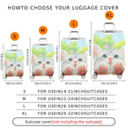 1-Piece Cute Cat Paw Rain Drop Nature Art Colorful  Suitcase Luggage Cover, Stretch Protective Sleeve