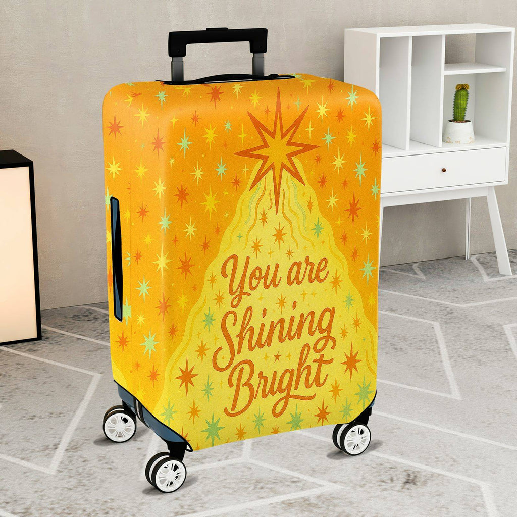 1-Piece Inspirational Bright Starry Quote Text Holiday  Suitcase Luggage Cover, Stretch Protective Sleeve