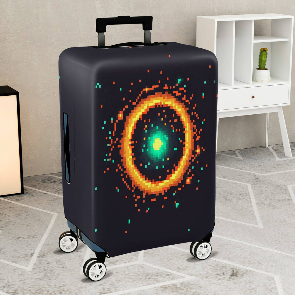1-Piece Digital Pixel Cosmic Space Galaxy Sci-Fi Astronomy  Suitcase Luggage Cover, Stretch Protective Sleeve