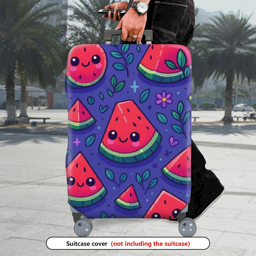 1-Piece Watermelon  Floral Colorful Fun  Suitcase Luggage Cover, Stretch Protective Sleeve