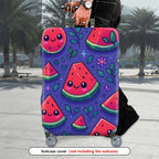 1-Piece Watermelon  Floral Colorful Fun  Suitcase Luggage Cover, Stretch Protective Sleeve