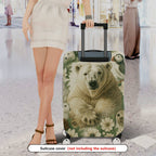 1-Piece Animal Forest Nature Floral Bear Scenic  Suitcase Luggage Cover, Stretch Protective Sleeve