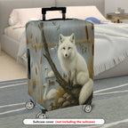 1-Piece Arctic Fox Wildlife Nature Scenic Swans Birds  Suitcase Luggage Cover, Stretch Protective Sleeve