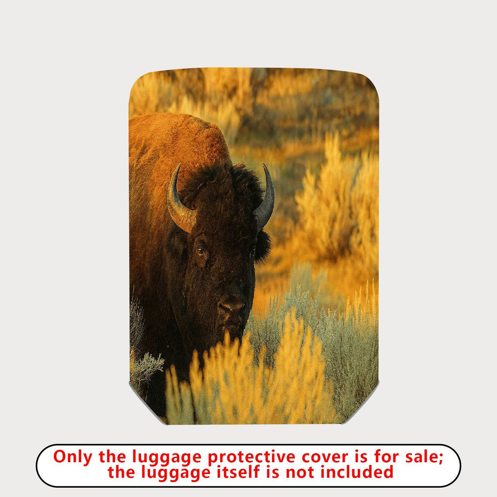 1-Piece Wildlife Nature Bison Landscape Travel Adventure  Suitcase Luggage Cover, Stretch Protective Sleeve