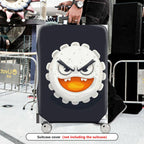 1-Piece Angry Face Humorous  Quirky Fun  Suitcase Luggage Cover, Stretch Protective Sleeve