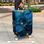 1-Piece Blue Floral Nature Abstract Artistic Elegant  Suitcase Luggage Cover, Stretch Protective Sleeve