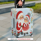 1-Piece Santa Claus Reindeer Snowflakes Holiday Christmas  Suitcase Luggage Cover, Stretch Protective Sleeve