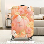 1-Piece Halloween Ghost Pumpkin Floral Bat  Suitcase Luggage Cover, Stretch Protective Sleeve