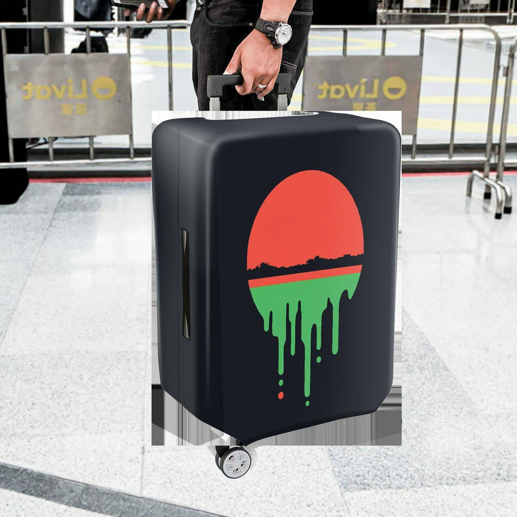 1-Piece Sunset Horizon Dripping Abstract Landscape Art  Suitcase Luggage Cover, Stretch Protective Sleeve
