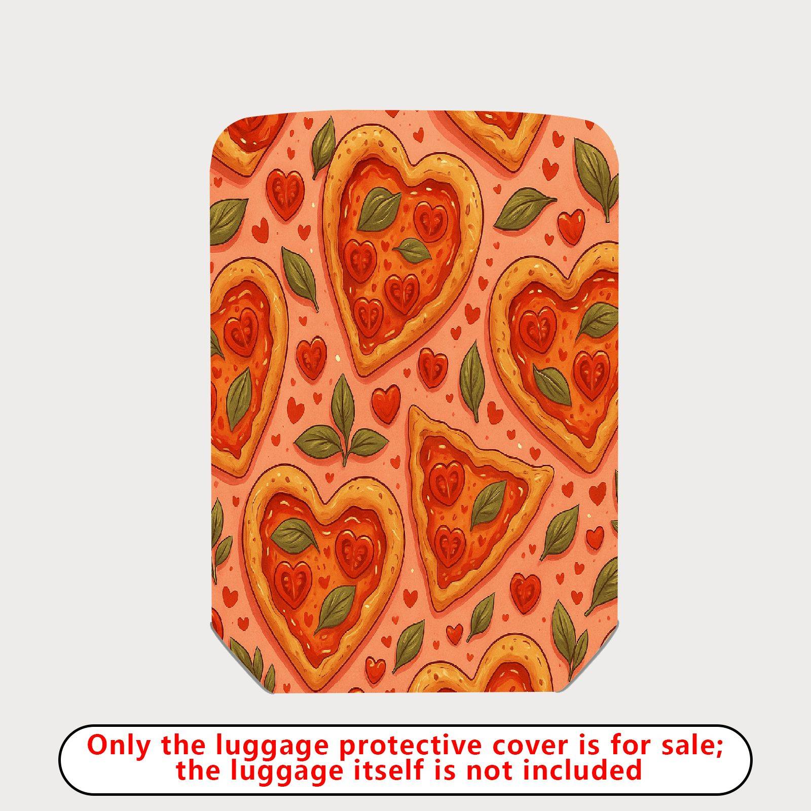 1-Piece Heart Pizza Love Romantic Cute Valentine  Suitcase Luggage Cover, Stretch Protective Sleeve